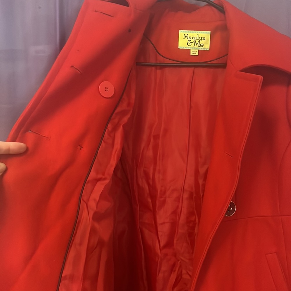 Red pea coat - Picture 3 of 4